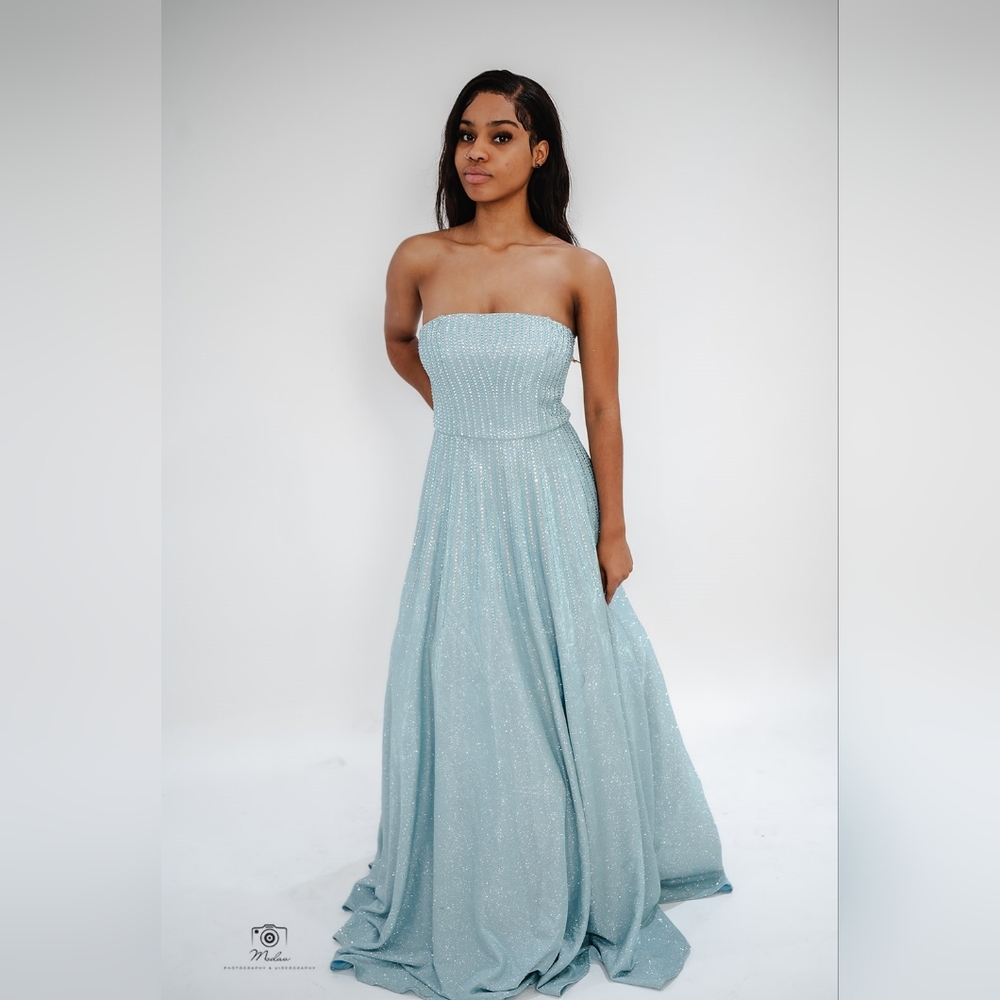 TLC SAY YES TO THE PROM Juniors Women’s Rhinestone Lace Up Evening Dress